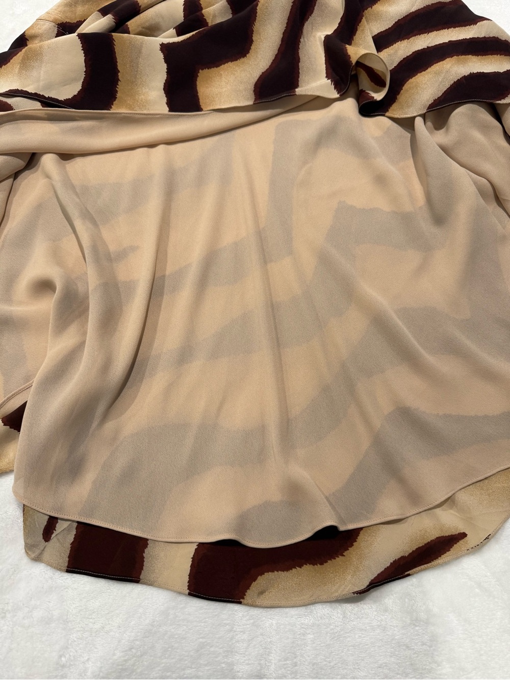 Ralph Lauren Cream and Brown Zebra-Stripe Skirt EUC Size 16 - Picture 5 of 8
